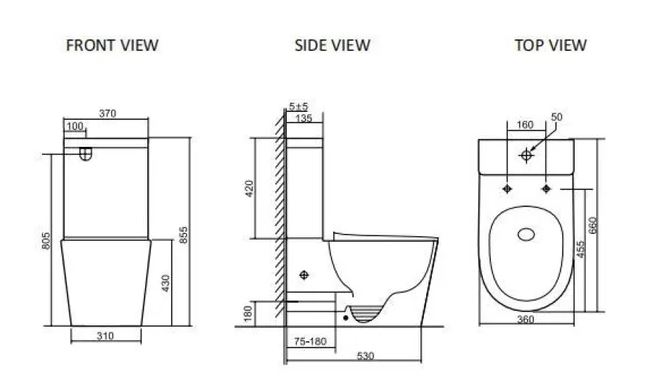 Radiant Black Toilet Specs