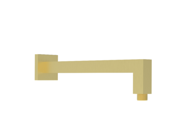P&P | Square Horizontal Brushed Gold 400mm Shower Arm