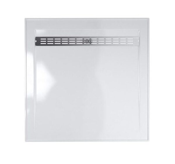 Barossa | Polymarble Shower Base 1000x1000 Tray With Stainless Channel Grate - Australian Made