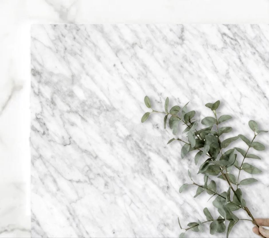 Natural Carrara White Marble Top 18mm
