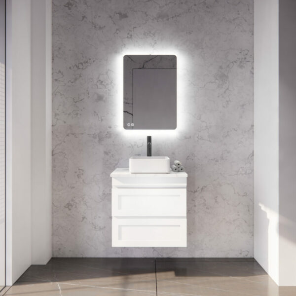 Hawaii | 600mm Matte White Shaker Vanity Wall Hung