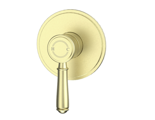 Ikon | Clasico Brushed Gold Wall Mixer With Brass Handle