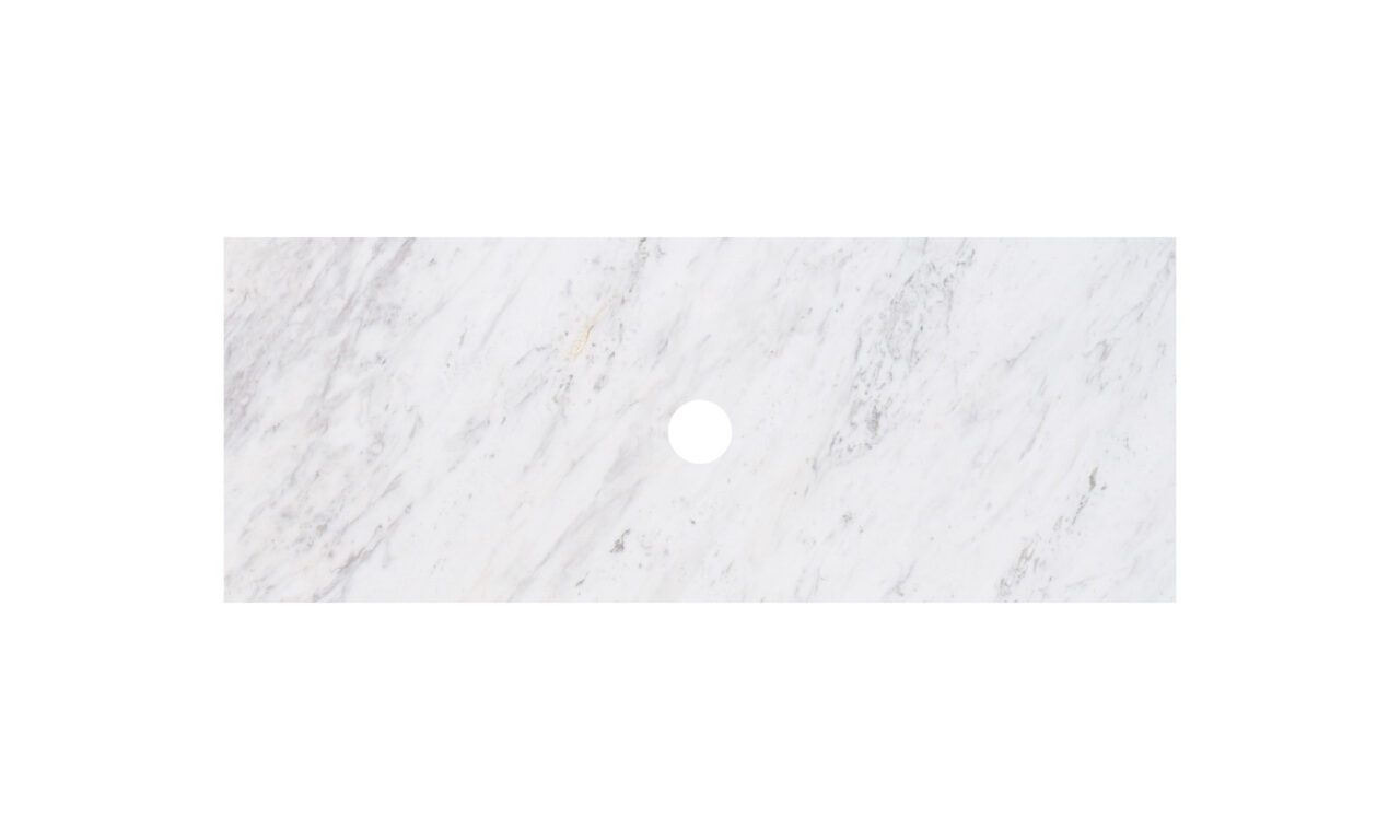 Carrara White Marble Stone Top - LK-MCARW124-UTH - Semi Drill