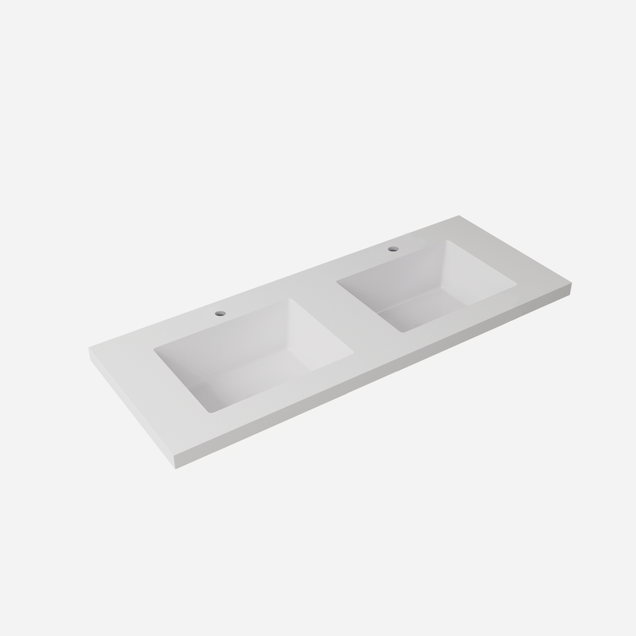 Ceramic Basin Joined with Blanco White Sintered Stone- LK-UBM-LKUBM124D-TH- Carrara- 12 o'clock