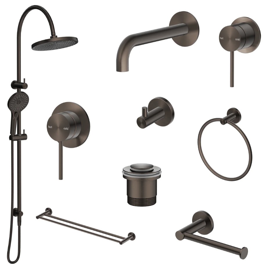 Bella Vista Mica 8-Piece Bathroom Package In Dusk Bronze